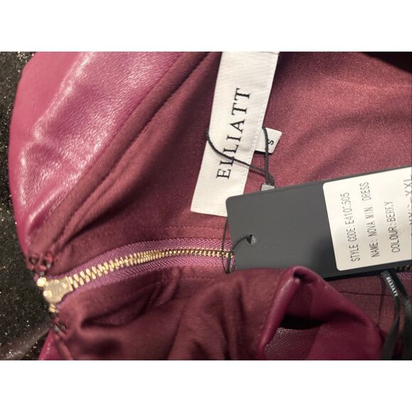 ELLIATT Nova Off The Shoulder Mini Dress in Purple Wedding Guest size S NWT - Picture 7 of 7